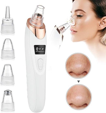 Rechargeable Blackhead Whitehead Remover Device For face Acne Pimple Pore Cleaner Vacuum Suction facial care Tool with adapter For Men & Women