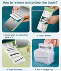 Step-by-step guide for removing, cleaning, drying, and storing vegetable slicer blades