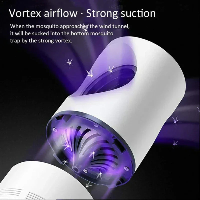 Electric mosquito trap device with vortex airflow and strong suction for home pest control