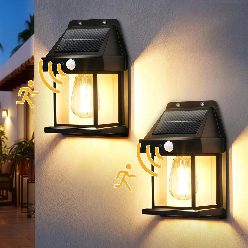 LED Solar Wall Light PIR Motion Sensor Outdoor Garden Yard Security Lamp