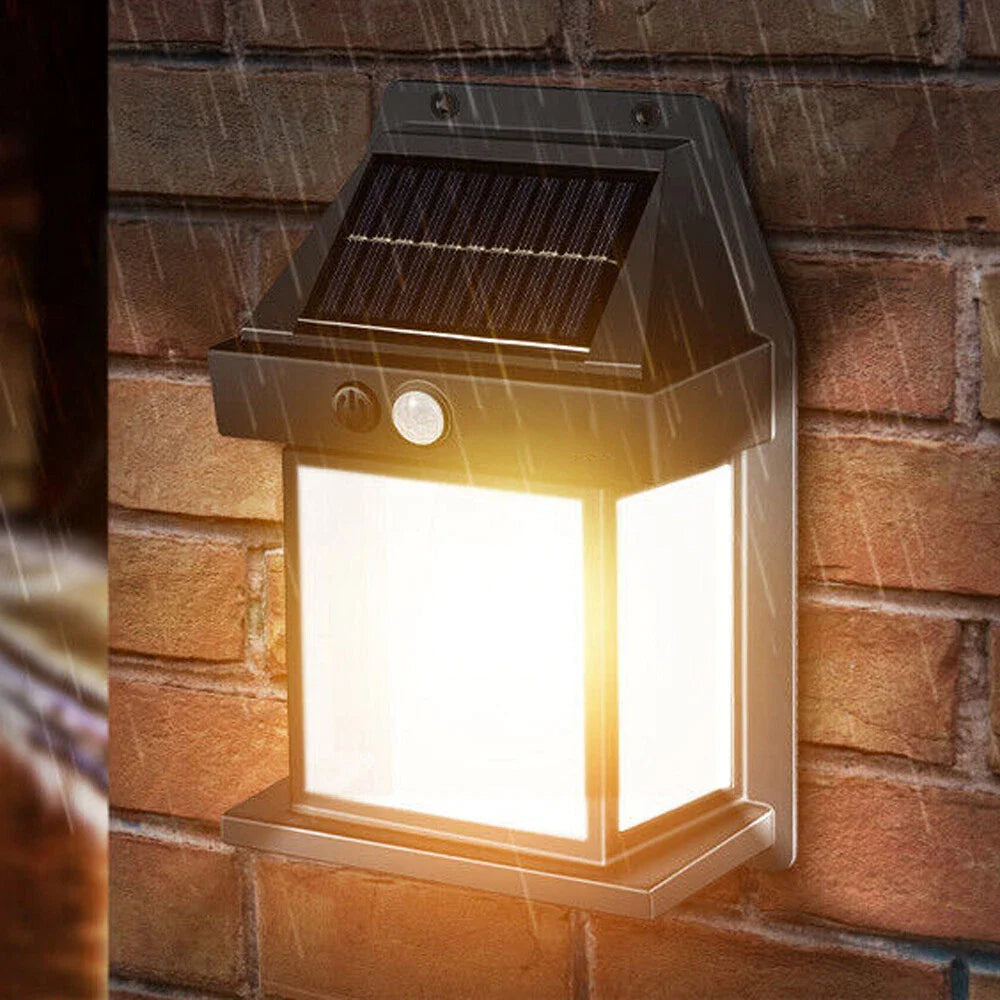 LED Solar Wall Light PIR Motion Sensor Outdoor Garden Yard Security Lamp