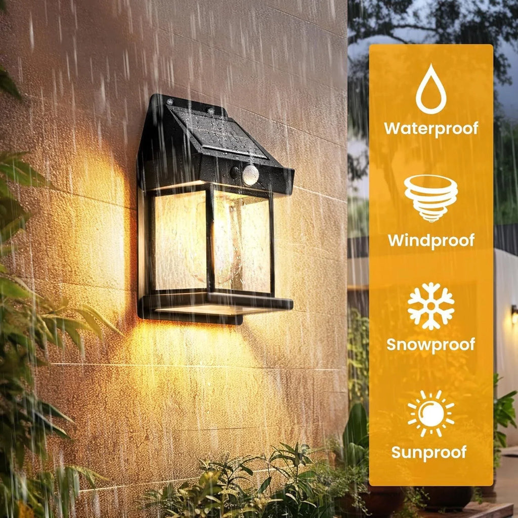 LED Solar Wall Light PIR Motion Sensor Outdoor Garden Yard Security Lamp